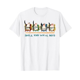 Madagascar Penguins Smile And Wave Text Poster Maglietta