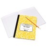 EPI Wide Ruled Marble Composition Notebook, Yellow, 100 Sheet, 4-Pack