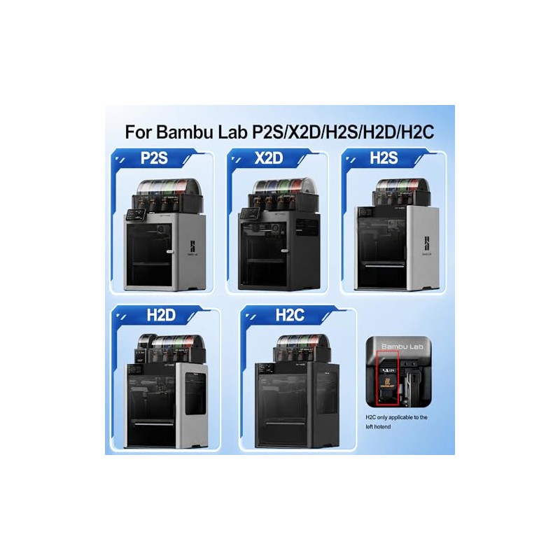 2 piezas Kits de hotend mejorados P2S/X2D/H2D/H2S/H2C con boquillas de