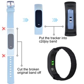 C2D JOY Sport Mesh Nylon Bands Compatible with Garmin Vivosmart 3/4 tracker Replacement Bands with Case-Black