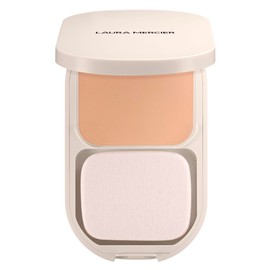Laura Mercier Real Flawless Feather Matte Powder Foundation, 16 HR Fade-Proof Wear, Hydration & Shine Control, Weightless Face Powder Compact, Hyaluronic Acid Infused, 3C Biscotti​