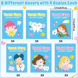 2ooya 24PCS Christmas Activity Books for Kids, Mini Coloring Games Books Bulk, Mazes & Word Search for Xmas Stocking Fillers, Party Bag Stuffers Gifts School Prizes (Tooth Fairy)