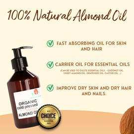 Organic Gold from Andalusia, Spain, Certified Organic Oil, 100% Pure Cold-Pressed Almond Oil, Baby Pregnancy, Anti-Stretch Marks, Body Hair, Face Oil, Pregnancy, 500 ml
