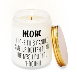 Gleecosy Funny Mom Gifts from Son or Daughter, Birthday, New Mom, Mother’s Day & Easter Gifts, Last Nerve Lavender Scented Candle 9oz