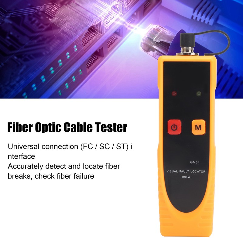 GM64 10mW Fiber Optic Cable Tester Portable Red Light Visual