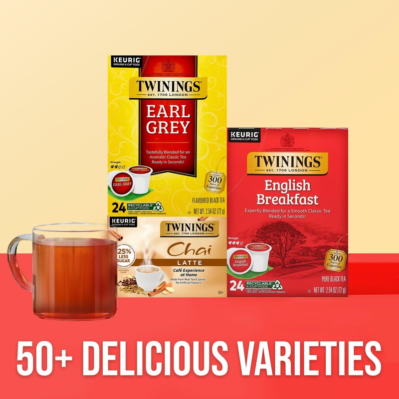 Twinings Earl Grey Black Tea K-Cup Pods for Keurig, 24