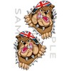 Pair 180 PK Metal Rip Open Torn Bulldog Union Flag