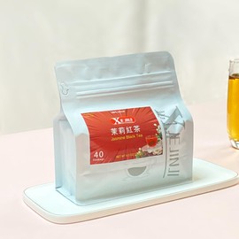 XIEJINJI Jasmine Black Tea Bags, 3.2g x 40 Count, Pyramid Clear Filter Teabag – Large Tea Bags for Multiple Brews