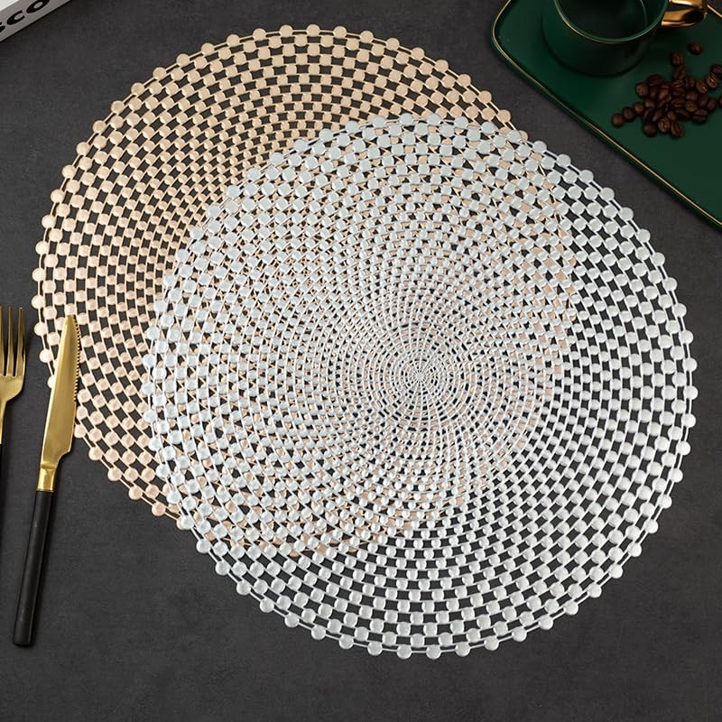Hosoncovy 4 Pack Decorative PVC Placemats - Hollow Dining Table