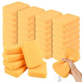 Esponja de limpieza grande, 24 unidades, esponja de lechada de 7.5 x 5.5 x 1.9 pulgadas, esponja amarilla para lavado de coches, esponjas grandes mult