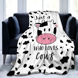 Cow Blanket Gifts for Women Cow Gifts for Cow Lovers Soft Flannel Cow Throw Blanket for Kids Adults 50"x40"
