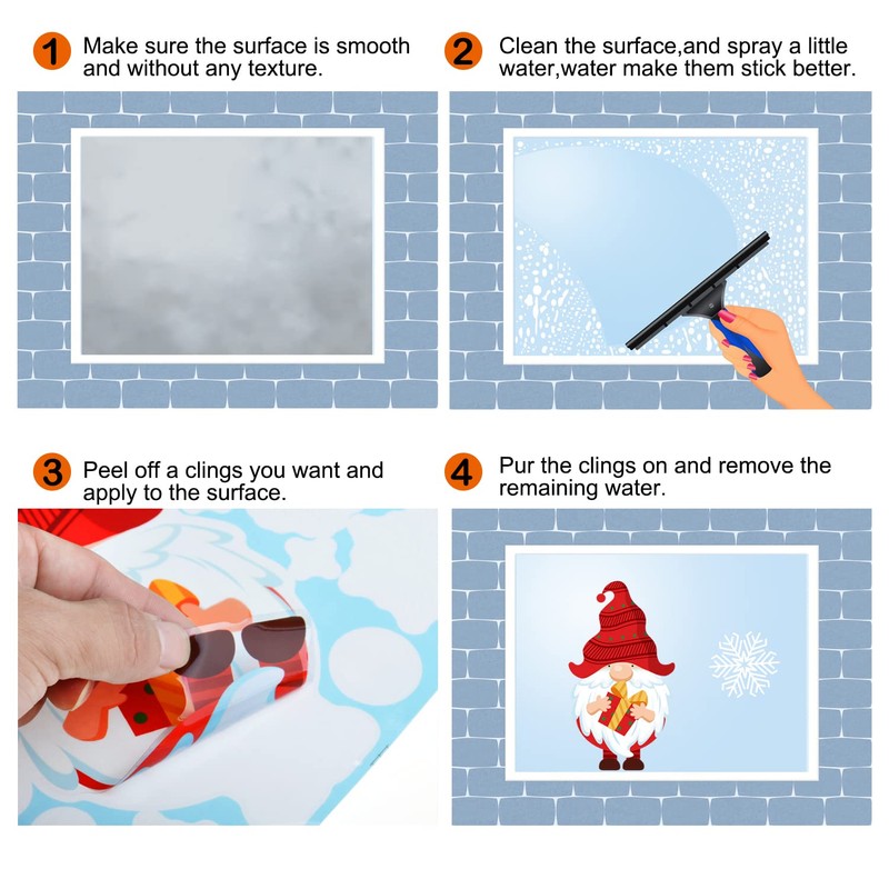 Christmas Window Clings 245pcs Christmas Decals Reusable Double Sided Printed