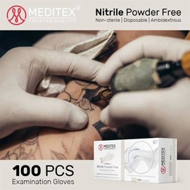 Meditex 100 Gloves Meditex Exam Nitrile Gloves Chemo Rated Powder Free (4 Mil),