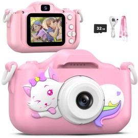 Children's Camera, AONISE Camera Boys and Girls Gift Ideas, Digital Camera Toy, 32 GB, 1080P HD Video Recorder, Birthday Gift from 3,4,5,6,7,8,9 10,11,12 Years