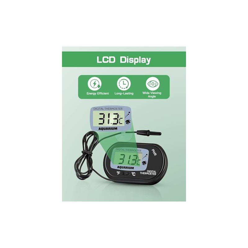 Zacro Termómetro digital LCD para acuario, tanque de peces, temperatura