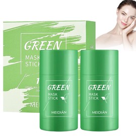 Green Tea, Pack of 2 Green Mask Stick, Cleaning Mask Stick, Green Mask Clay Stick, Deep Cleansing Smearing, Control Oil, for Moisturising Nourishing Skin, Reducing Blackheads