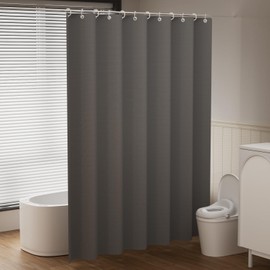 AwmnSrman Shower Curtain - Solid Grey Shower Curtain with 12 Shower Curtains Hooks, Quick-Drying Modern Elegant Design Polyester 180 x 200cm