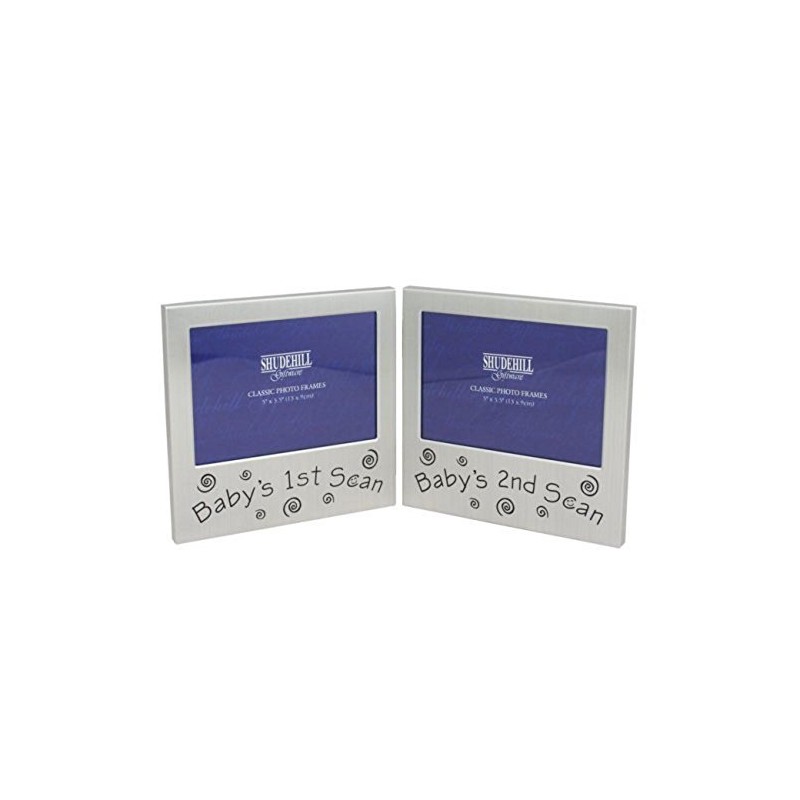 5" x 3" Double Photo Frame, Baby 1st and 2nd