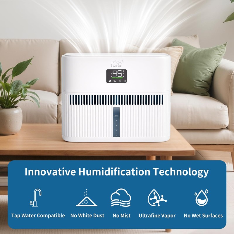 LAVIEAIR Evaporative Humidifiers for Bedroom up to 300 ft² 5L