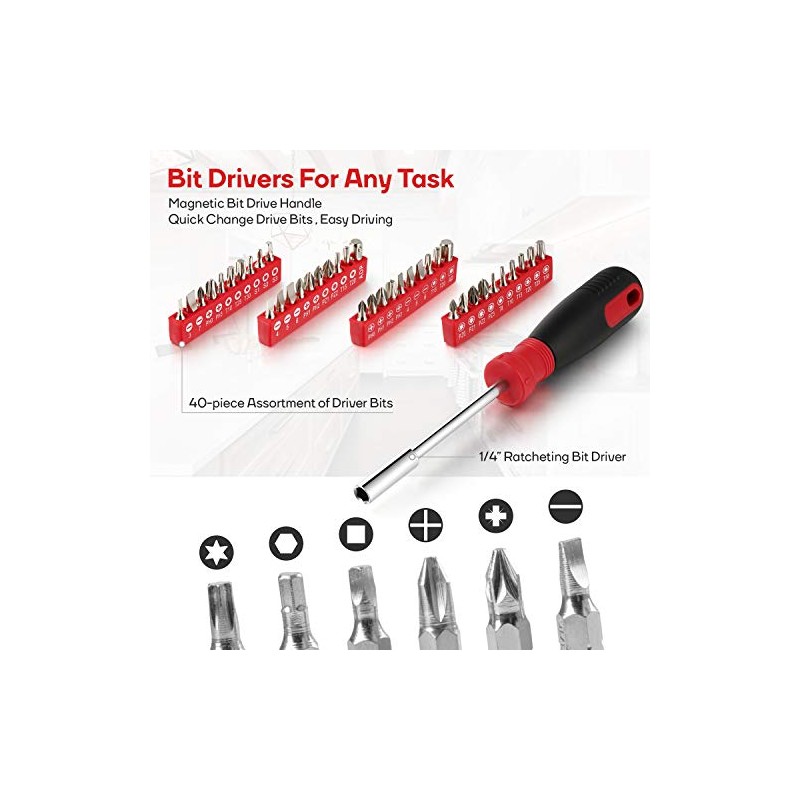 Eastvolt 248 Pieces Mechanics Tool Set, General Purpose Mixed Sockets
