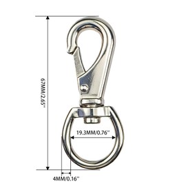2.6in Swivel Snap Hooks, 2Pack Stainless Steel Trigger Clips, Corrosion Resistant 360° Rotating Eye Bolt Snaps for Dog Leash, Flag, Key Chain, Clotheslines, Tarp, Camping, Boating, Diving (2.6Inch)