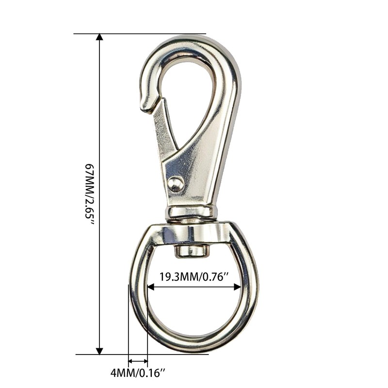 2.6in Swivel Snap Hooks, 2Pack Stainless Steel Trigger Clips, Corrosion