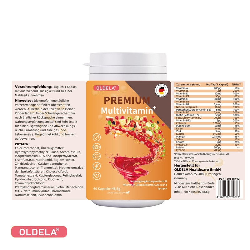 OLDELA Multivitam Plus - Multivitamin & Mineral with Lutein &