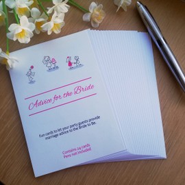 SMILE GIFTS UK Advice for the Bride Cards - 24 cards - Hen Party Favours, Hen Party Games, Hen Night Games, Hen Party Bingo, Bridal Shower activity, Bride advice