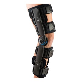 United Ortho Post Op Range of Motion Knee Brace with Cool Wrap, Regular, Black