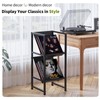 VonDream Conceptual Design Vinyl Record Storage, 2 Tier Black Metal