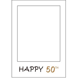 Happy 50th Birthday Wedding Company Anniversary DIY Photo Frame Booth Prop Paper Photo Booth Props Picture Selfie Frame Background Party Decoration(Happy 50TH)