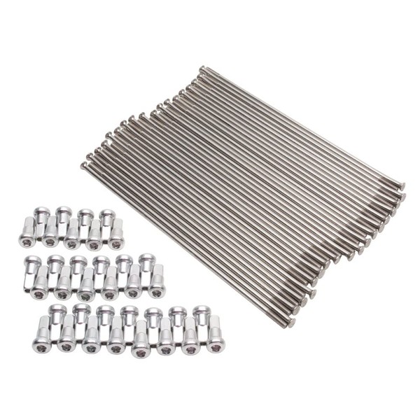 Tusk Motorcycle Spoke Kit - Rear 16" Silver Spoke/Silver Nipple