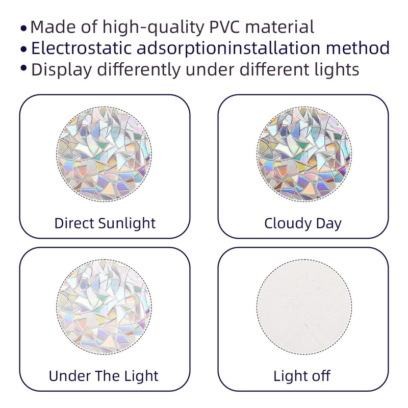 39 Pieces Prism Window Stickers - Suncatcher Stickers for Windows,