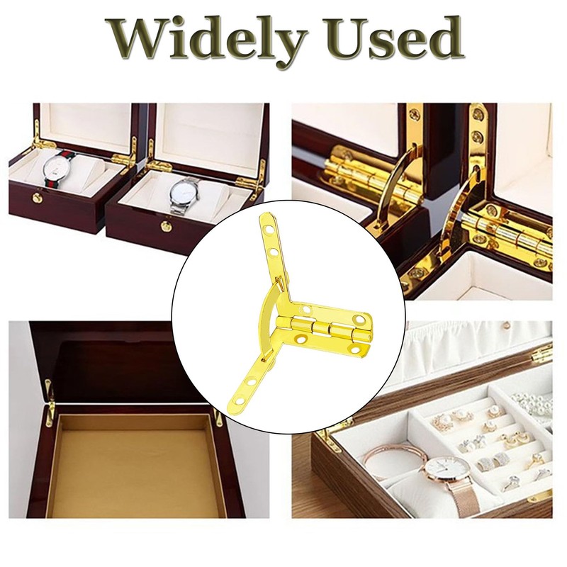 4 Pcs 90 Degree Box Hinges, Heavy Duty Rust-Resistant Jewelry