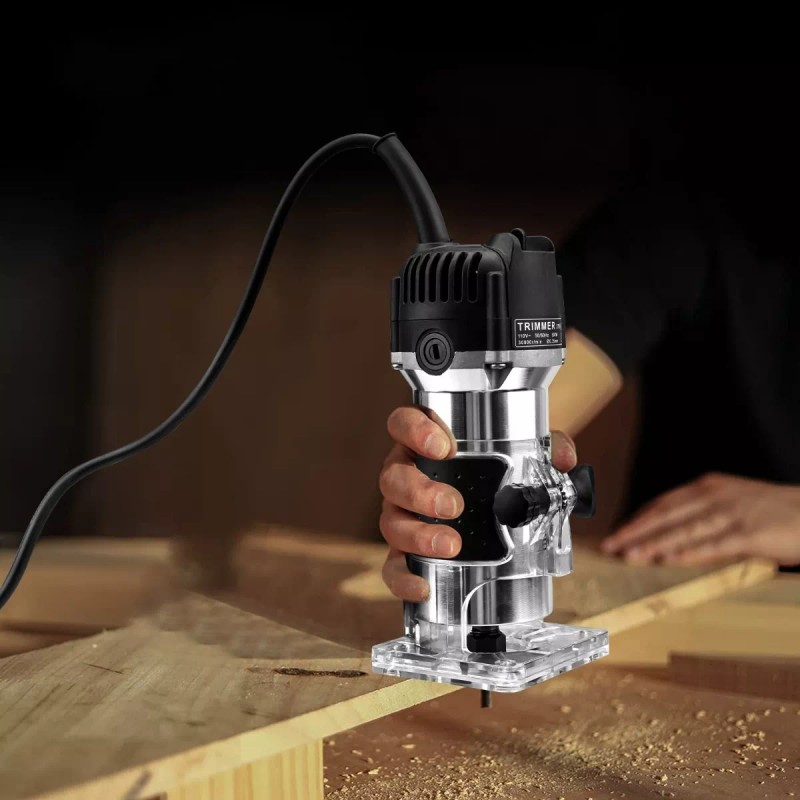 LSXD Router Madera Recortadora Rebajadora 800w +15 Brocas Carburo
