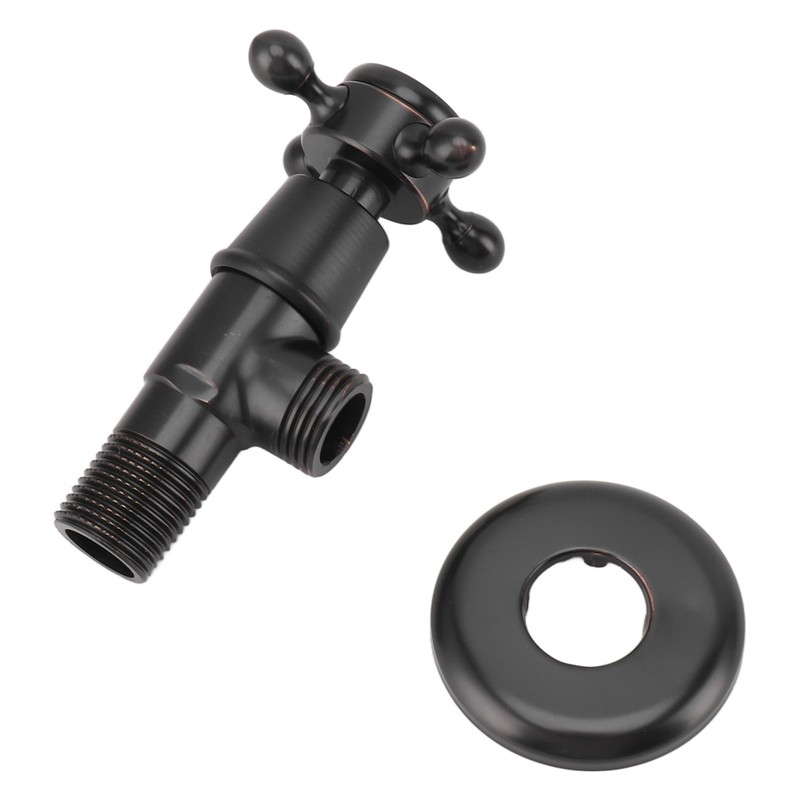 Solid Brass Angle Stop Valve Retro Thickened Cold Hot Triangle