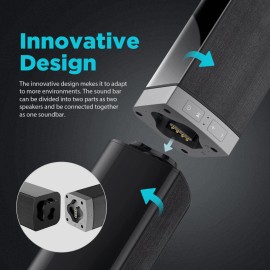 TV Sound Bar Sound Bars for TV BT 5.0 Soundbar 50W 32Inch Split Soundbars Speaker with ARC/Optical/AUX Connectionmodel number: KY2020D, color: Black