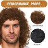 COWANIEE Brown Curly Wig for Men, 80s Mullet Wigs