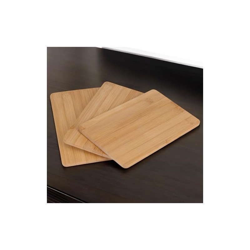 MIJOMA Bamboo Chopping Board Set, Pack of 3, Sustainable Chopping