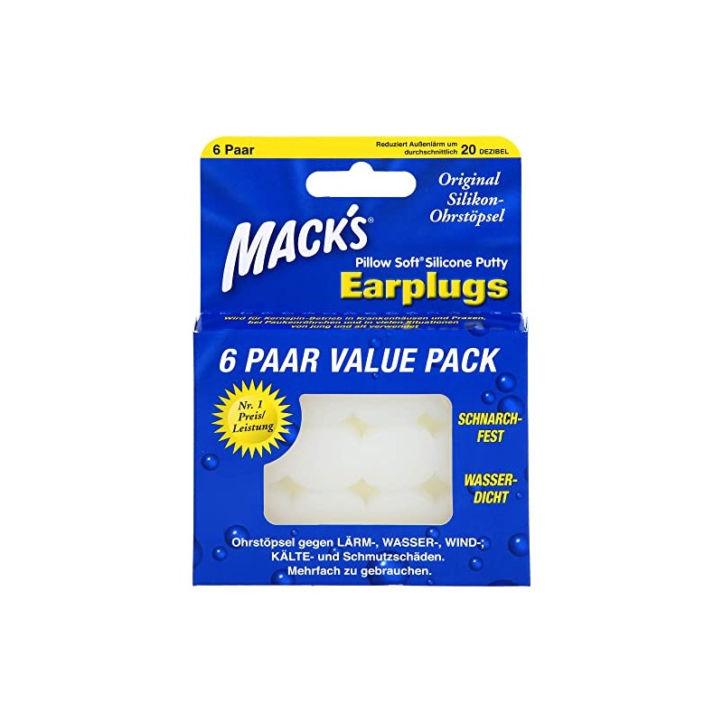 Mack's Earplugs 6 x 2 Pcs