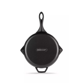 HOSSE Enameled Cast Iron Signature Skillet Grill Pan 11" Round- 6 COLORS - Matte Black