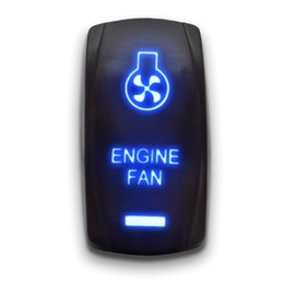 ENGINE FAN - Blue - STARK 5-PIN Laser Etched LED Rocker Switch Dual Light - 20A 12V ON/OFF
