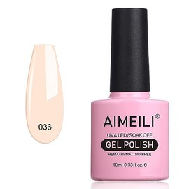 AIMEILI Esmalte De Uñas Soak Off UV LED Uñas De Gel - Soft Pink (036) 10ml                                                                            