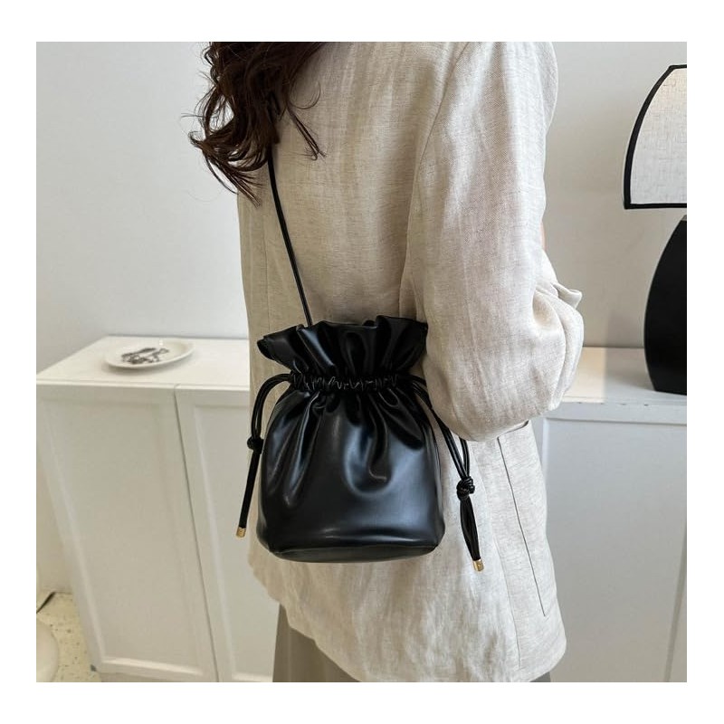NICE SELECTION Women's Mini Shoulder Bag, Drawstring Bag, Smaller, Lightweight,