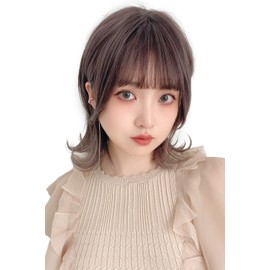 Bright Lara hf1589-KN Soft Wolf Layer Wig, Medium, Short, Natural, Full Wig, Wolf Hair