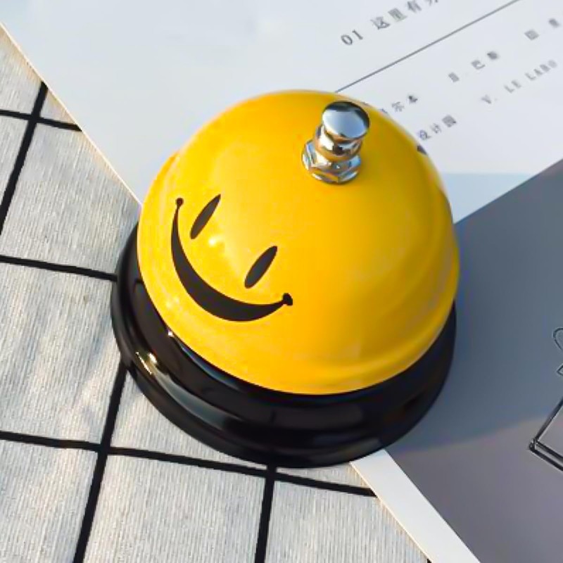 POFET Service Bell Reception Bell Smiley Emoji Table Bell for