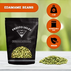 Edamame beans, Dry roasted salted, Nutritional, Fresh, NON-GMO, Low-Calorie Vegetarian, Packed in a 1 lb. (16 oz.) resealable pouch bag by Presto Sales LLC