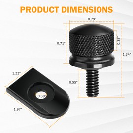 PBYMT Rear Seat Bolt Quick Release Seat Tab Cover Screws Hardware Kit Compatible for Harley Road King Street Electra Glide Dyna Softail 1997-2025