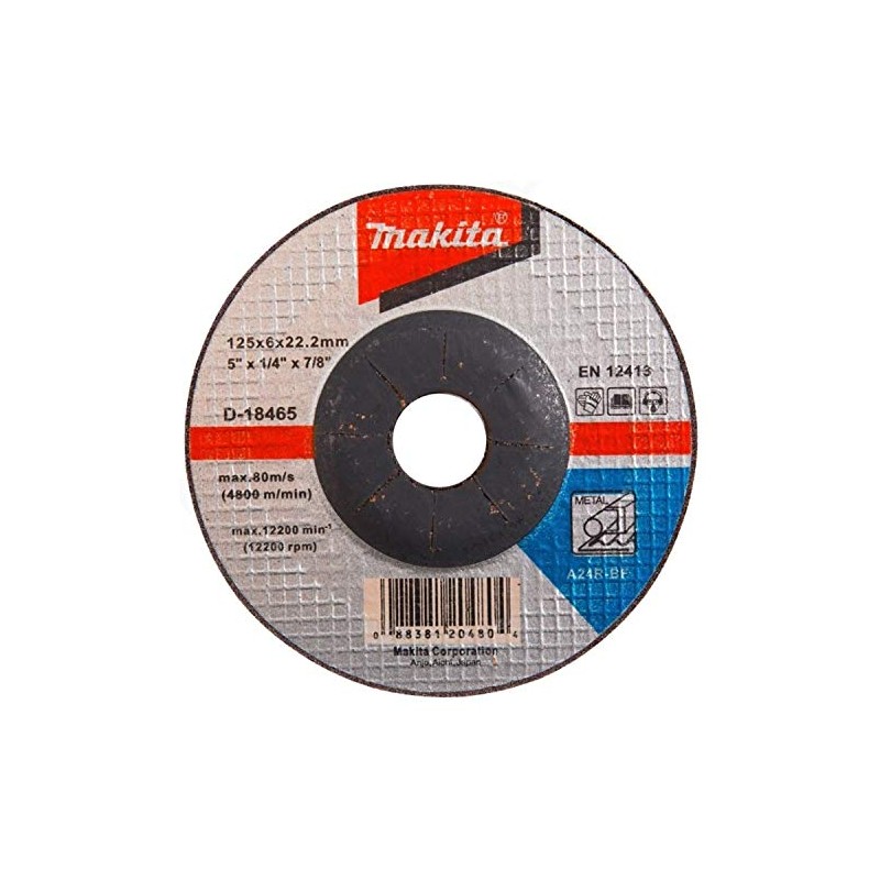 Makita D-18465 125mm 5in Metal Grinding Bore Flat Disc 22mm