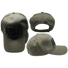 Trade Winds US Army 3-D Letters Olive Drab Green 100% Cotton Adjustable Embroidered Hat Cap